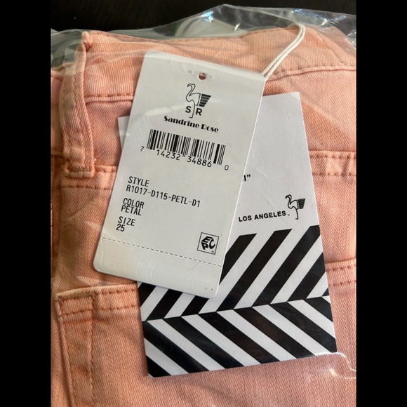 Sandrine Rose x Free People Super Flare Denim Jeans Petal Pink Size 25 - NWT - Picture 8 of 13